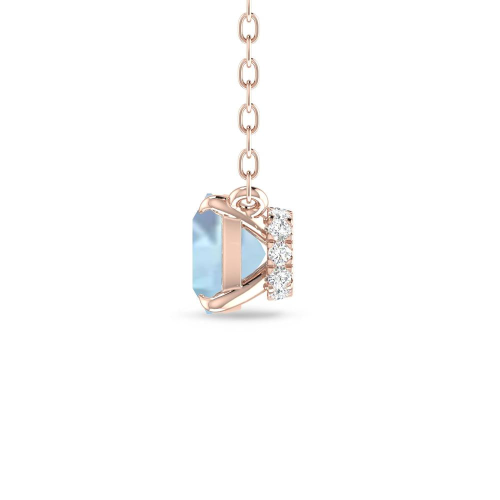 Rose Gold - Aquamarine