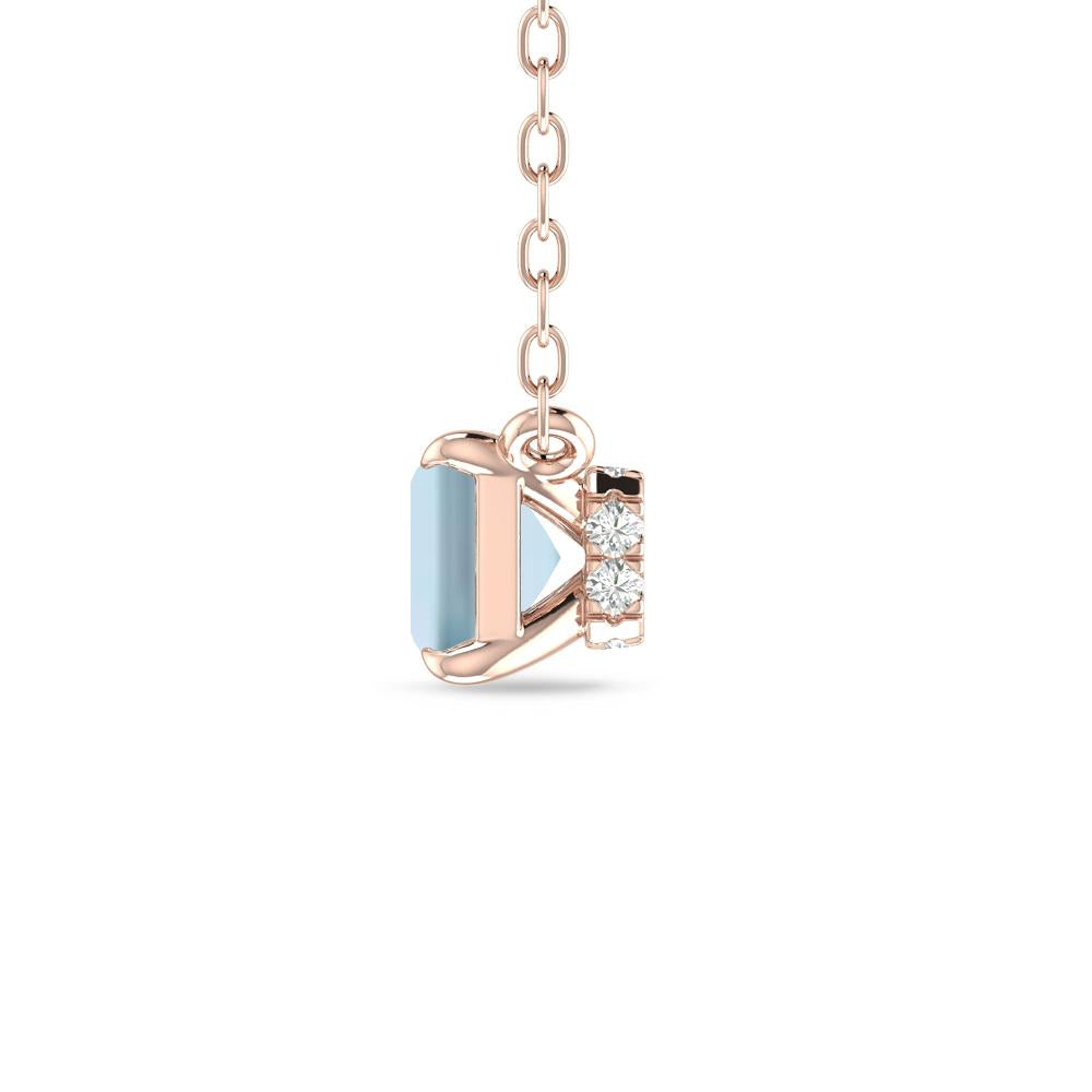 Rose Gold - Aquamarine