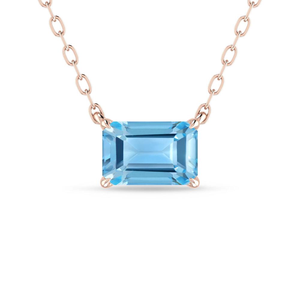 Rose Gold - Blue Topaz