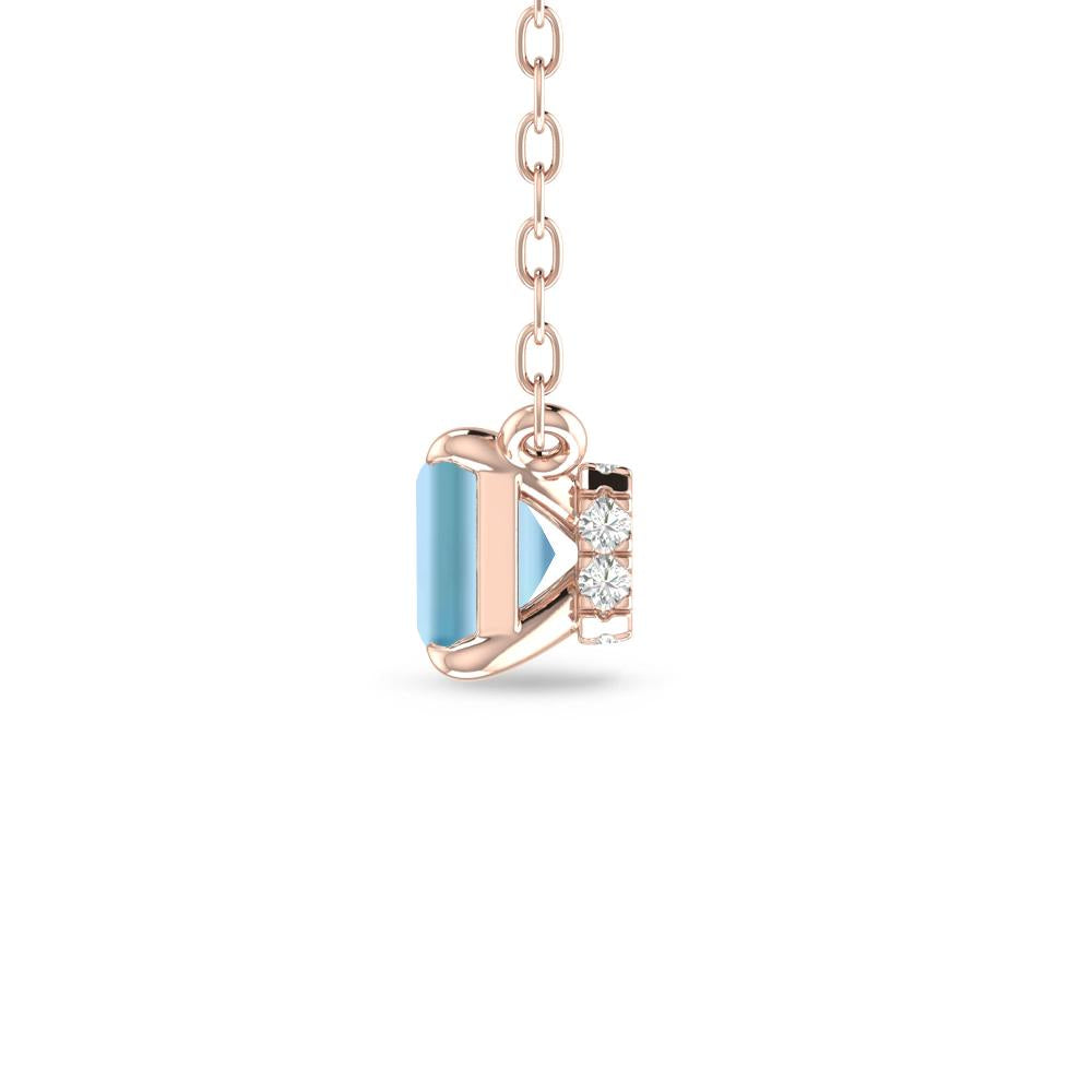 Rose Gold - Aquamarine