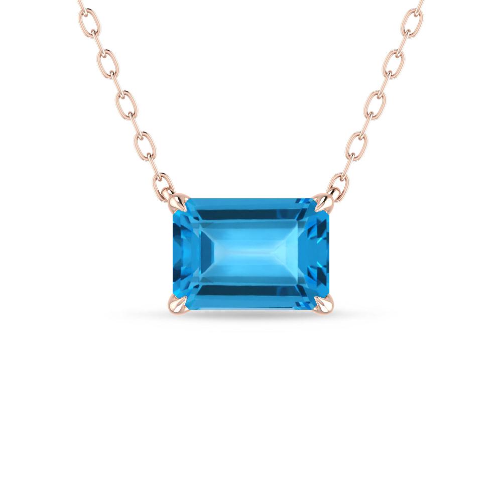 Rose Gold - Blue Topaz
