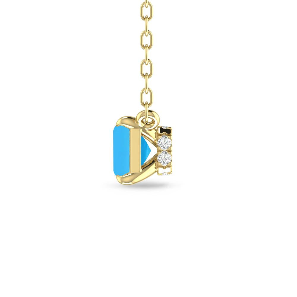 Yellow Gold - Blue Topaz