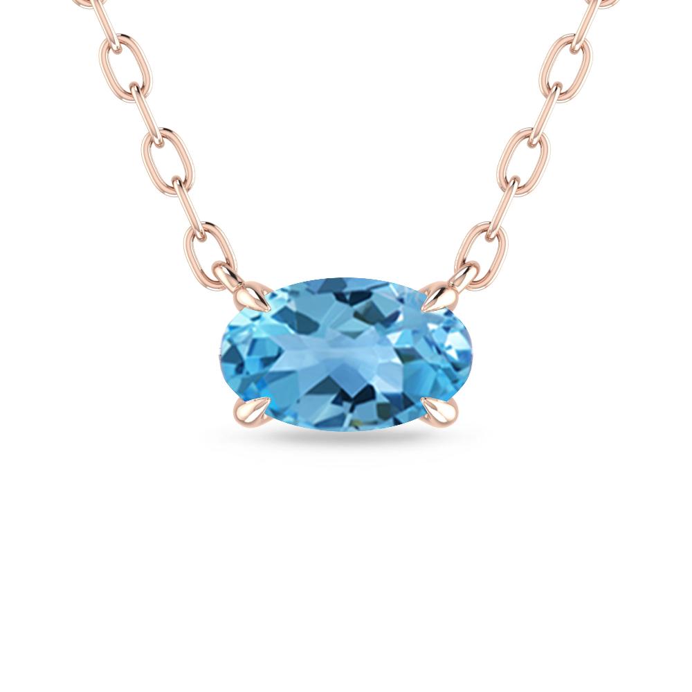 Rose Gold - Blue Topaz