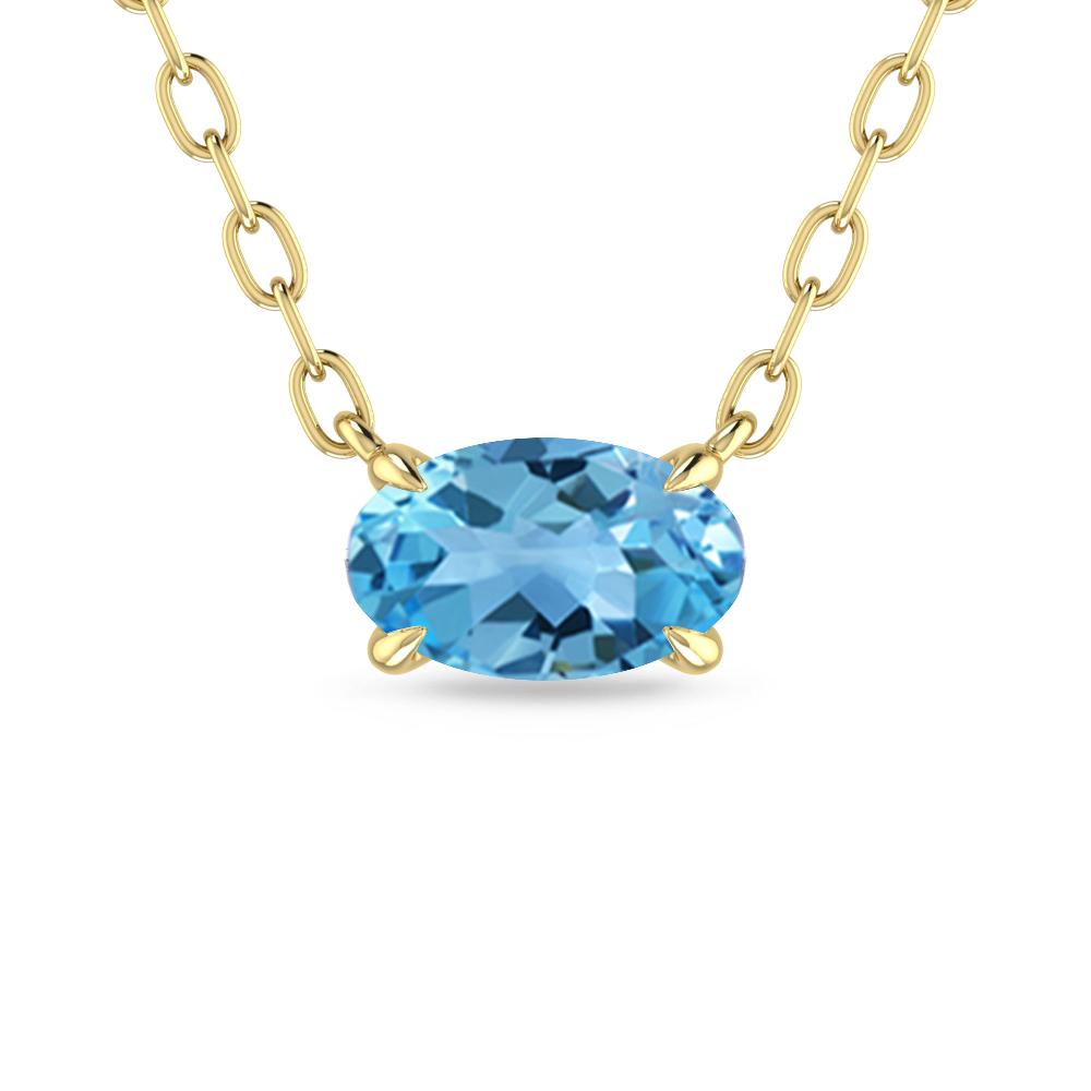 Yellow Gold - Blue Topaz