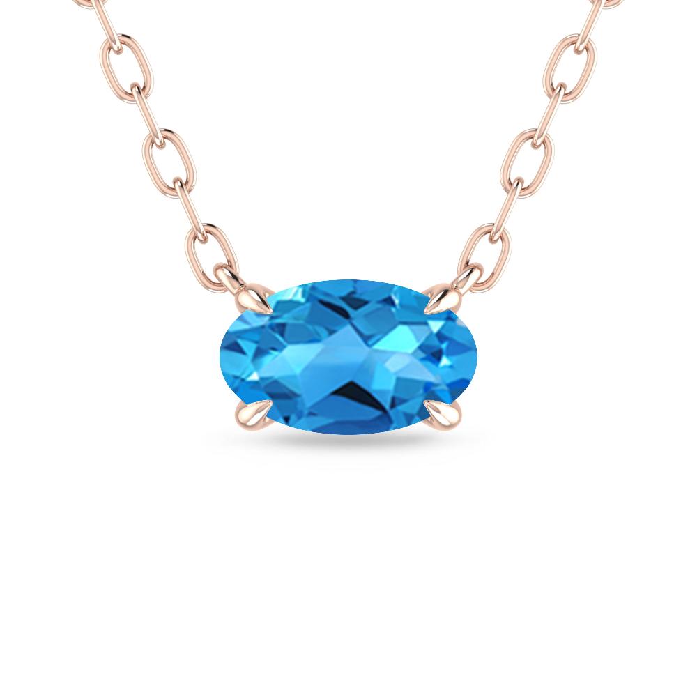 Rose Gold - Blue Topaz