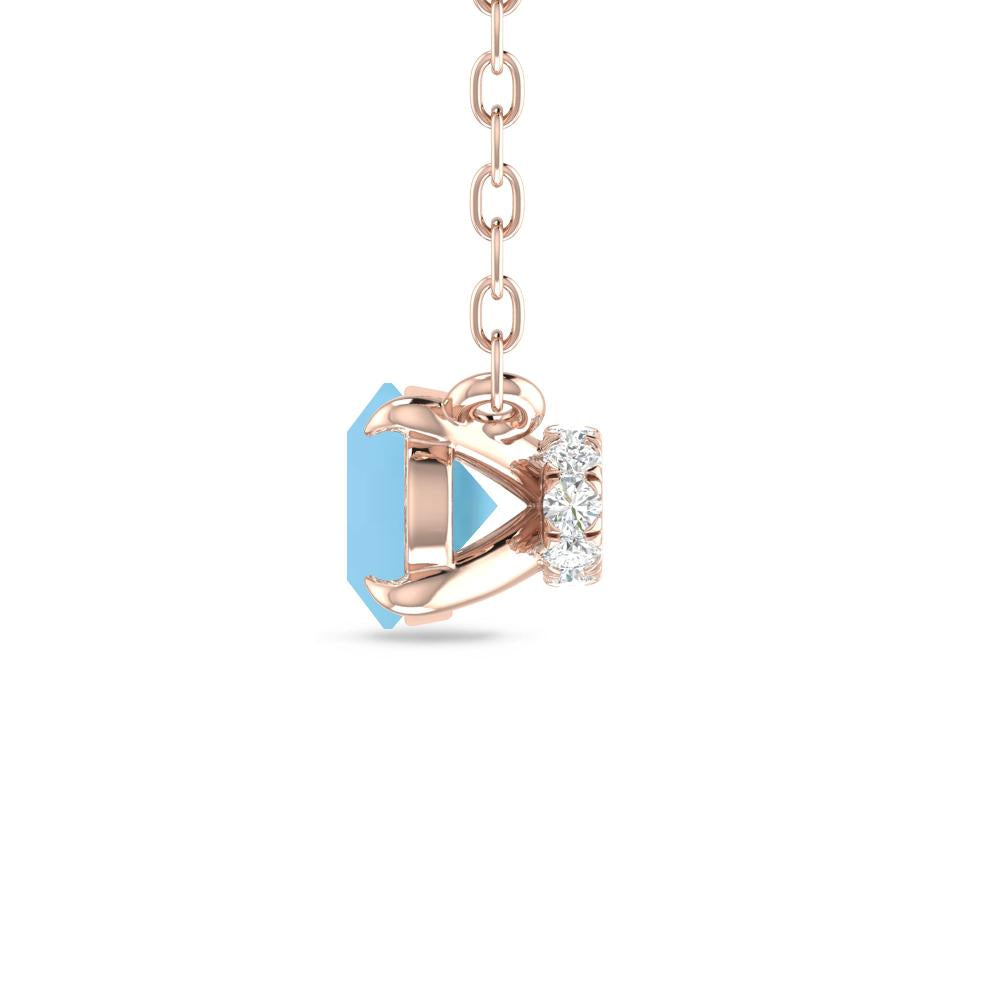 Rose Gold - Blue Topaz