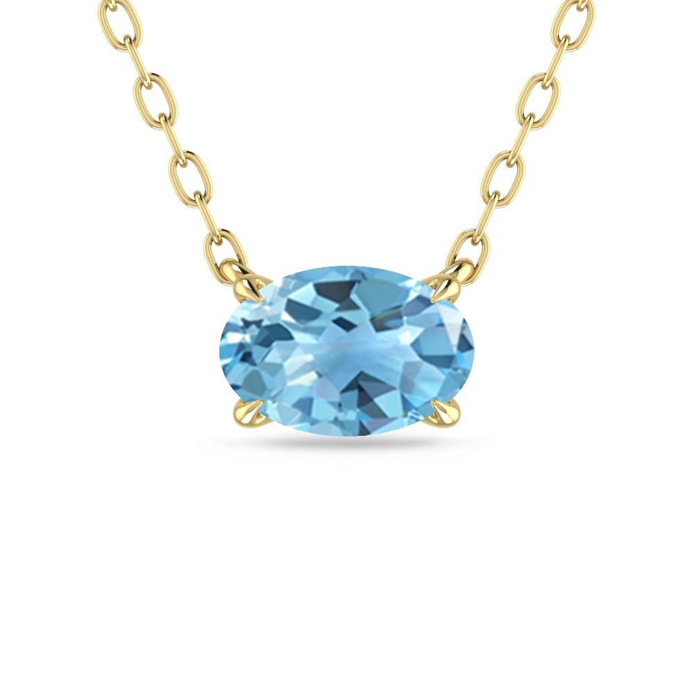 Yellow Gold - Blue Topaz