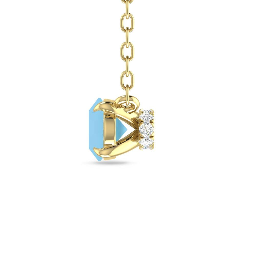 Yellow Gold - Blue Topaz