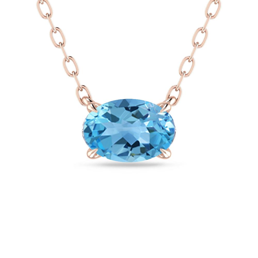 Rose Gold - Blue Topaz