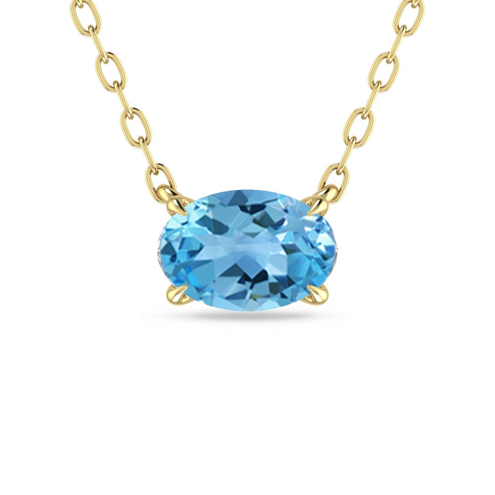 Yellow Gold - Blue Topaz