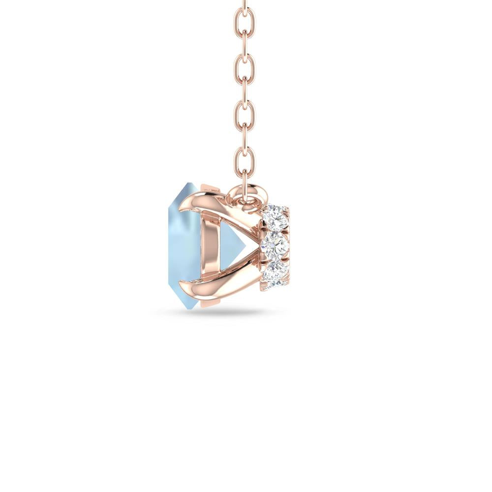 Rose Gold - Aquamarine