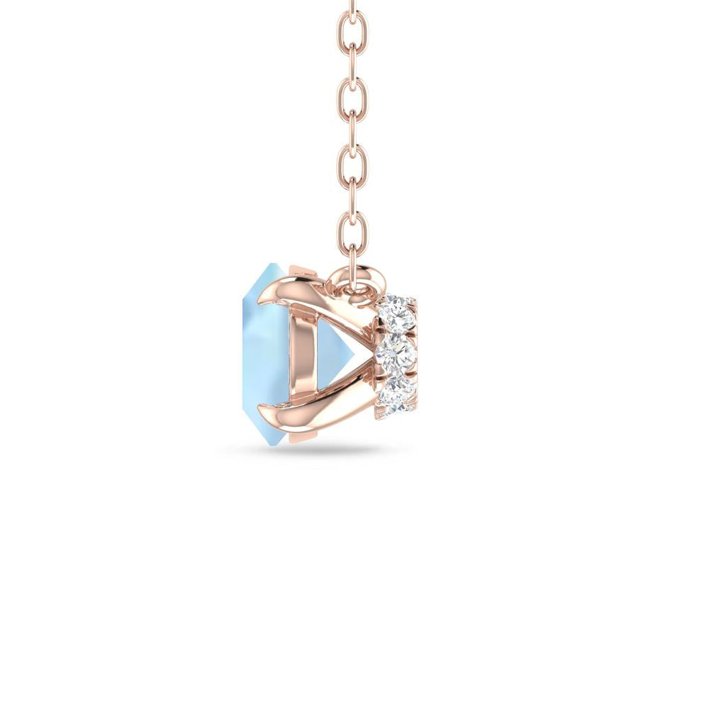 Rose Gold - Aquamarine