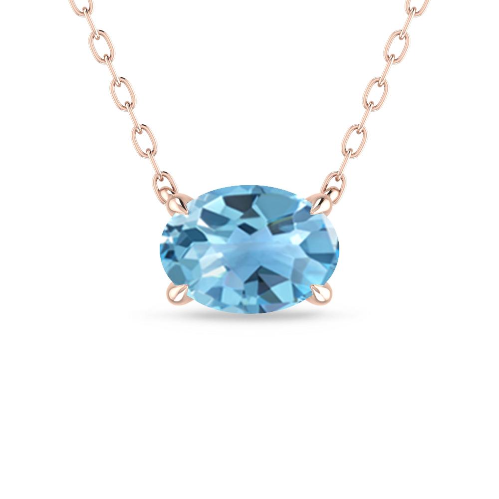 Rose Gold - Blue Topaz