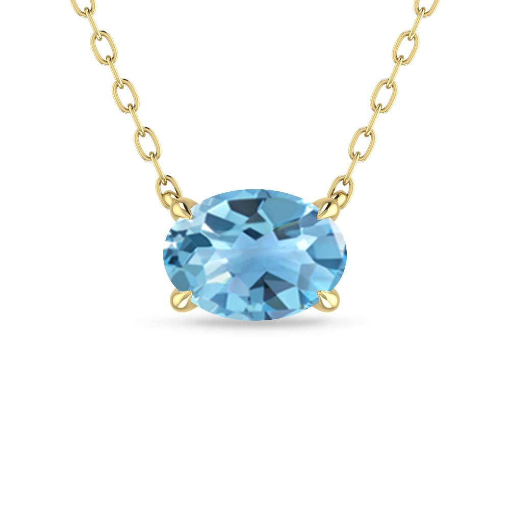 Yellow Gold - Blue Topaz