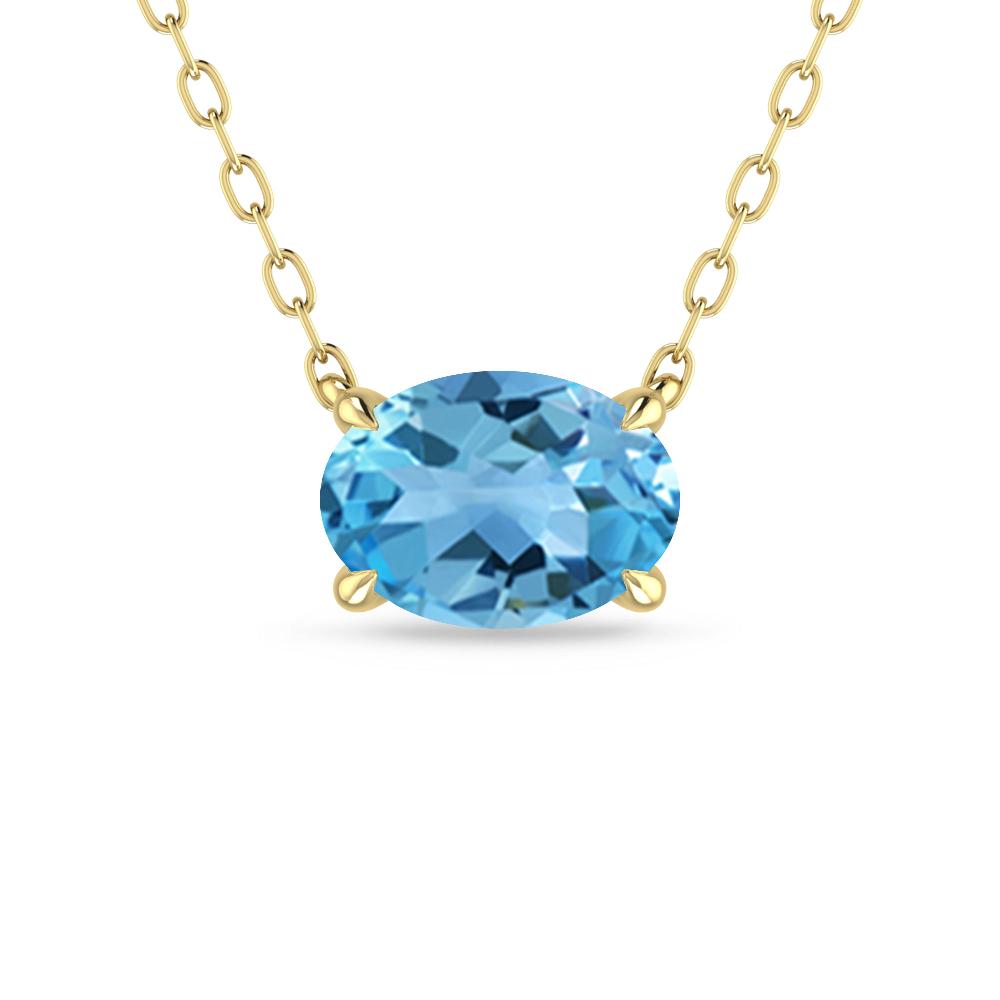 Yellow Gold - Blue Topaz