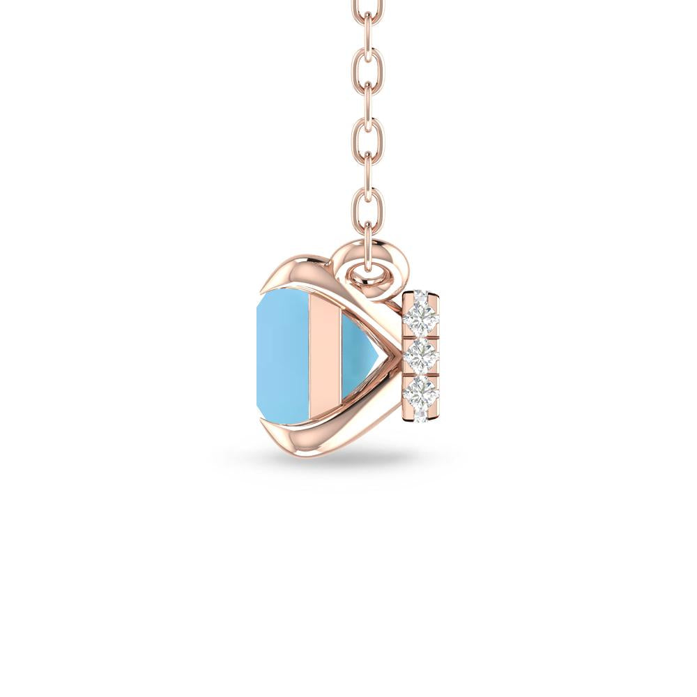 Rose Gold - Blue Topaz