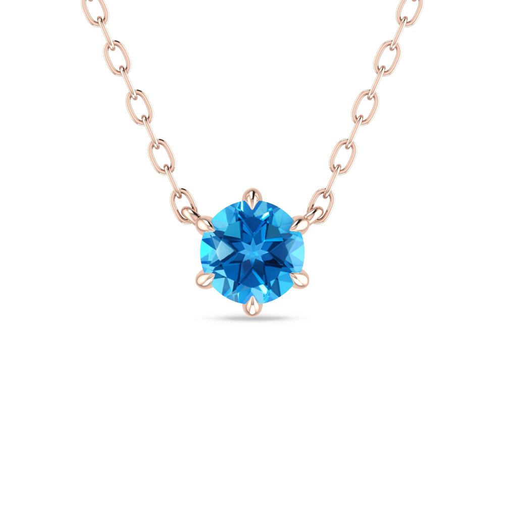 Rose Gold - Blue Topaz