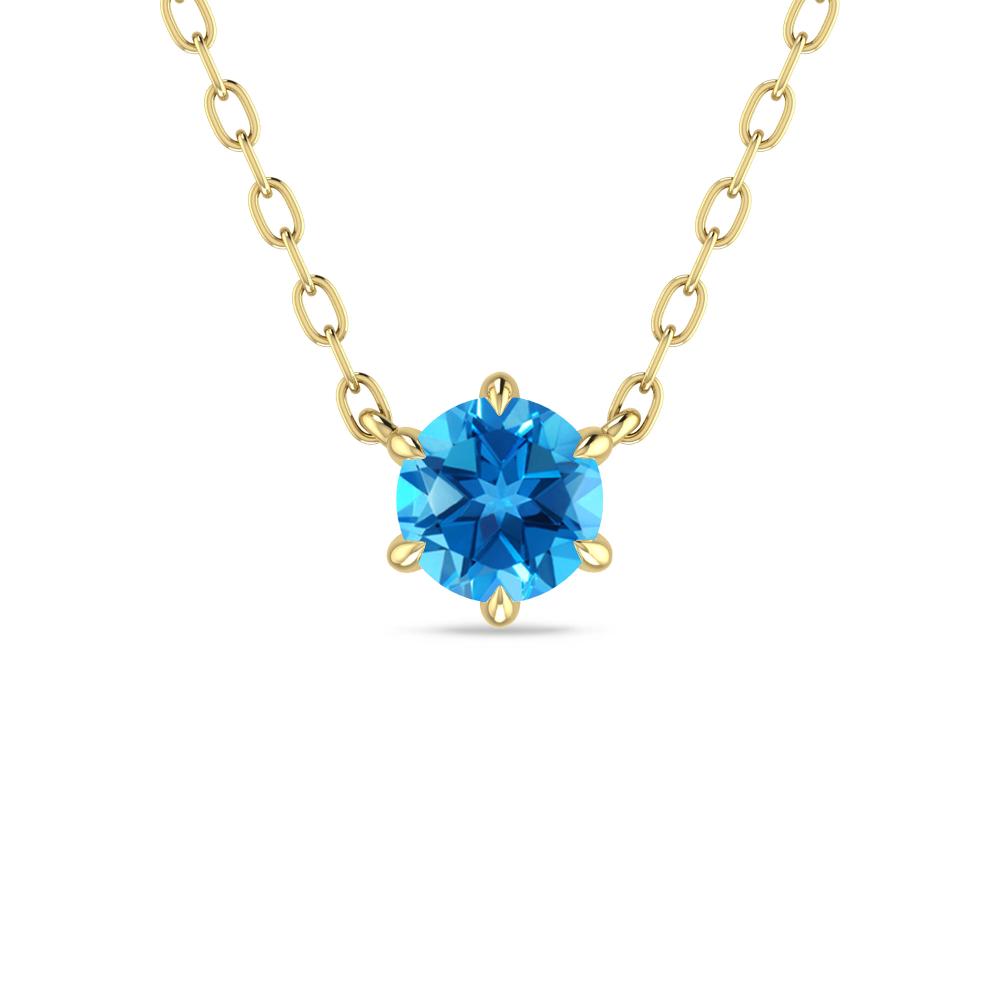Yellow Gold - Blue Topaz
