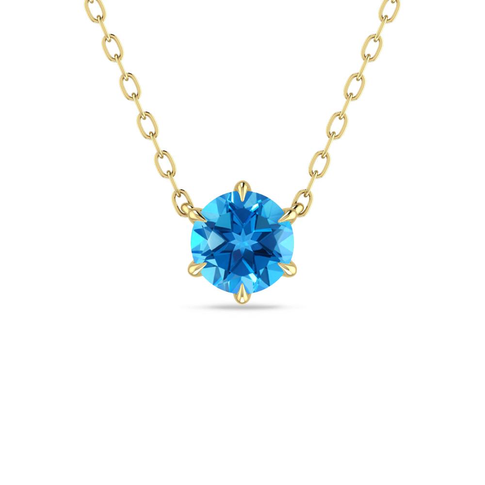 Yellow Gold - Blue Topaz