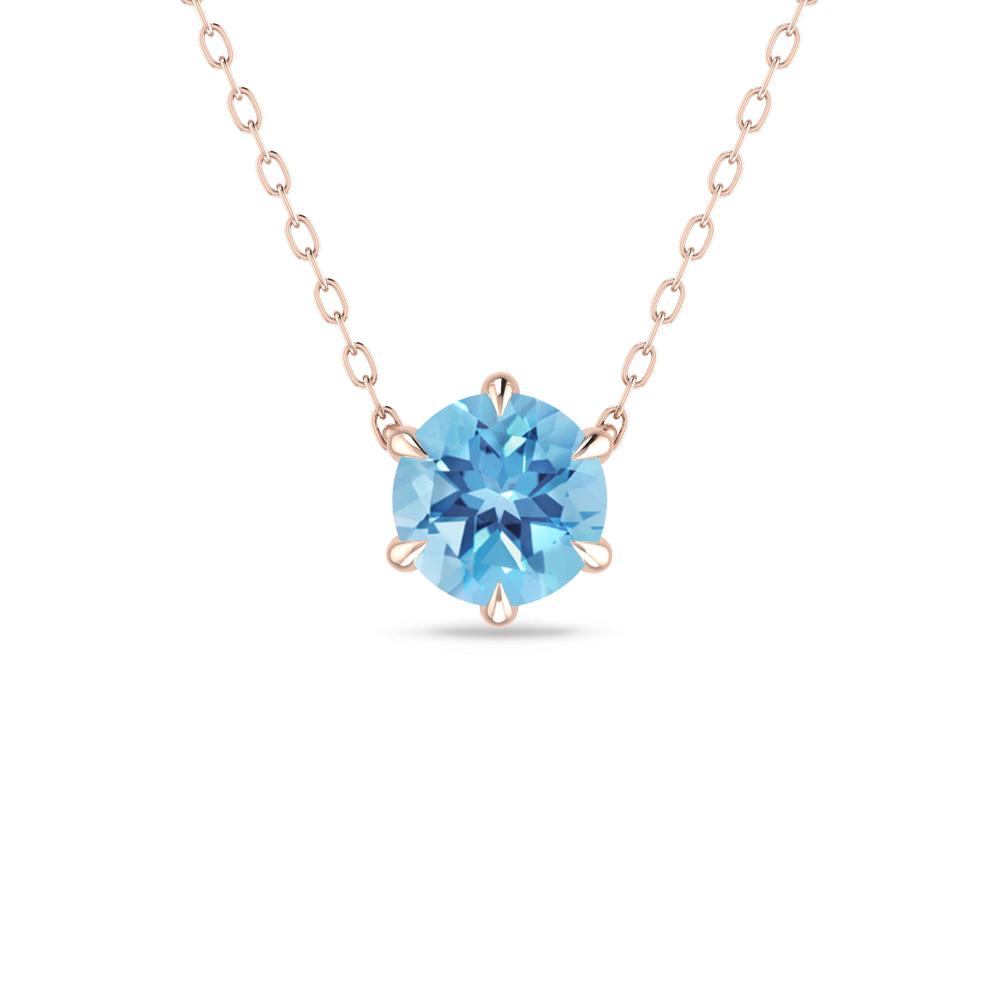 Rose Gold - Blue Topaz