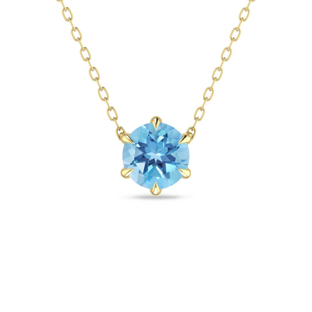 Yellow Gold - Blue Topaz