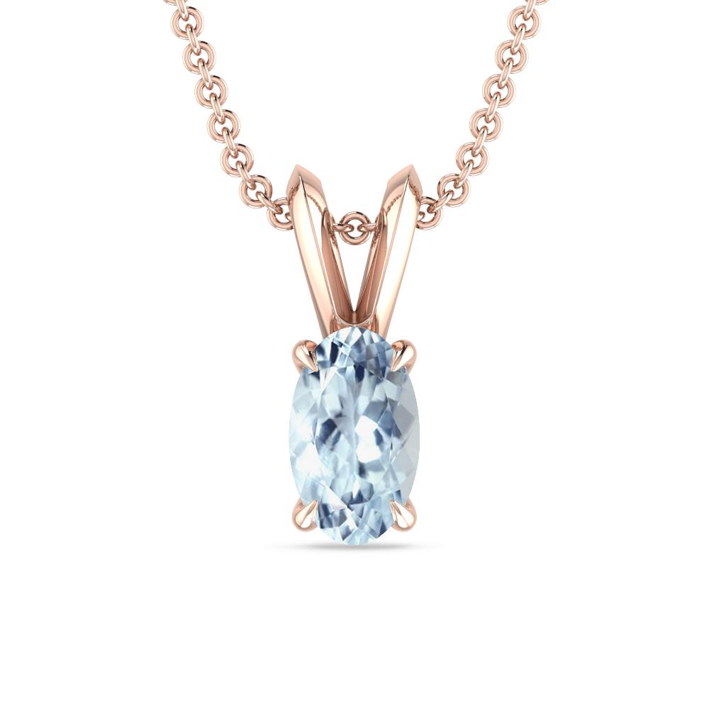Rose Gold - Aquamarine