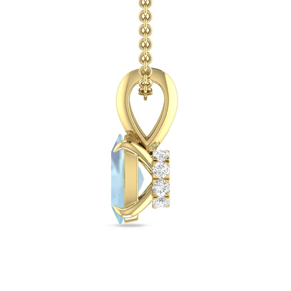 Yellow Gold - Aquamarine