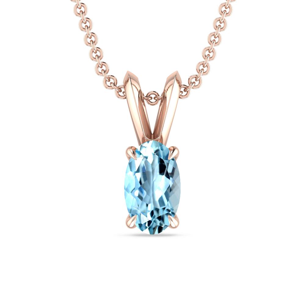 Rose Gold - Aquamarine
