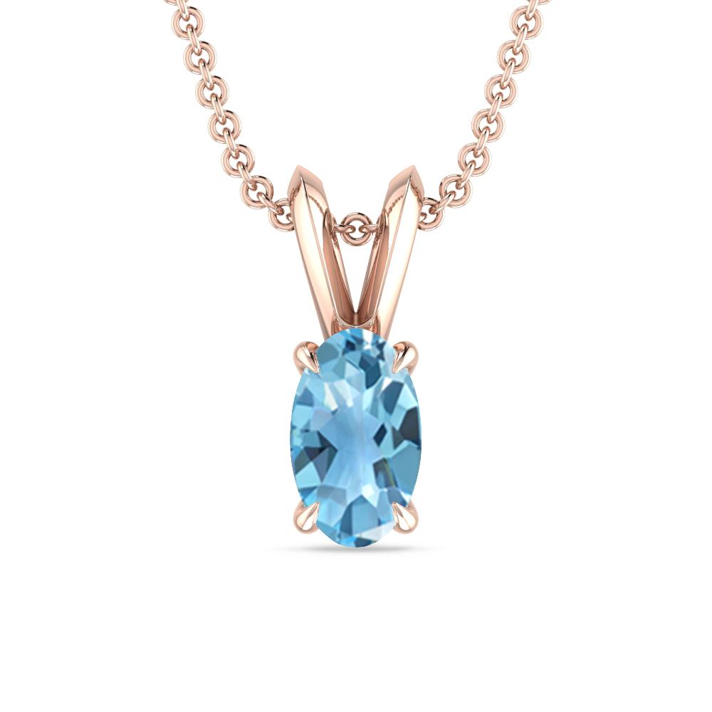 Rose Gold - Blue Topaz
