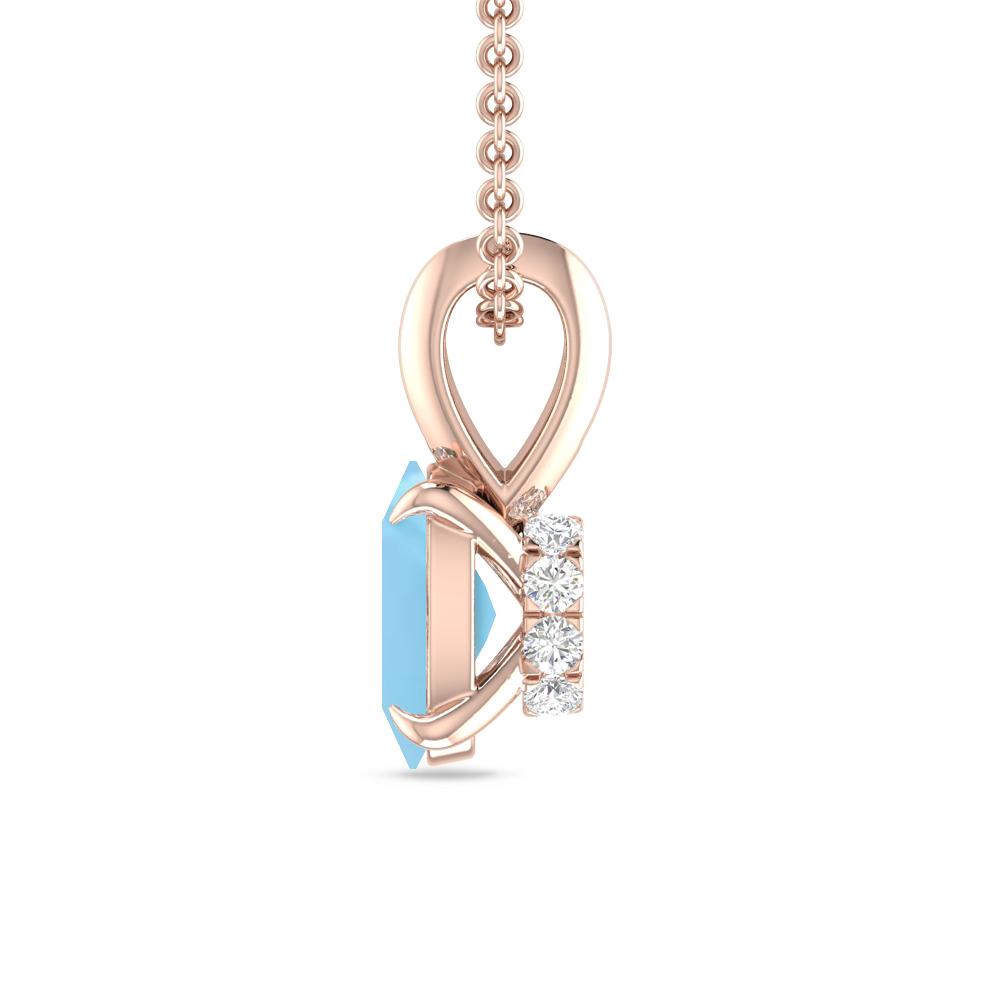 Rose Gold - Blue Topaz