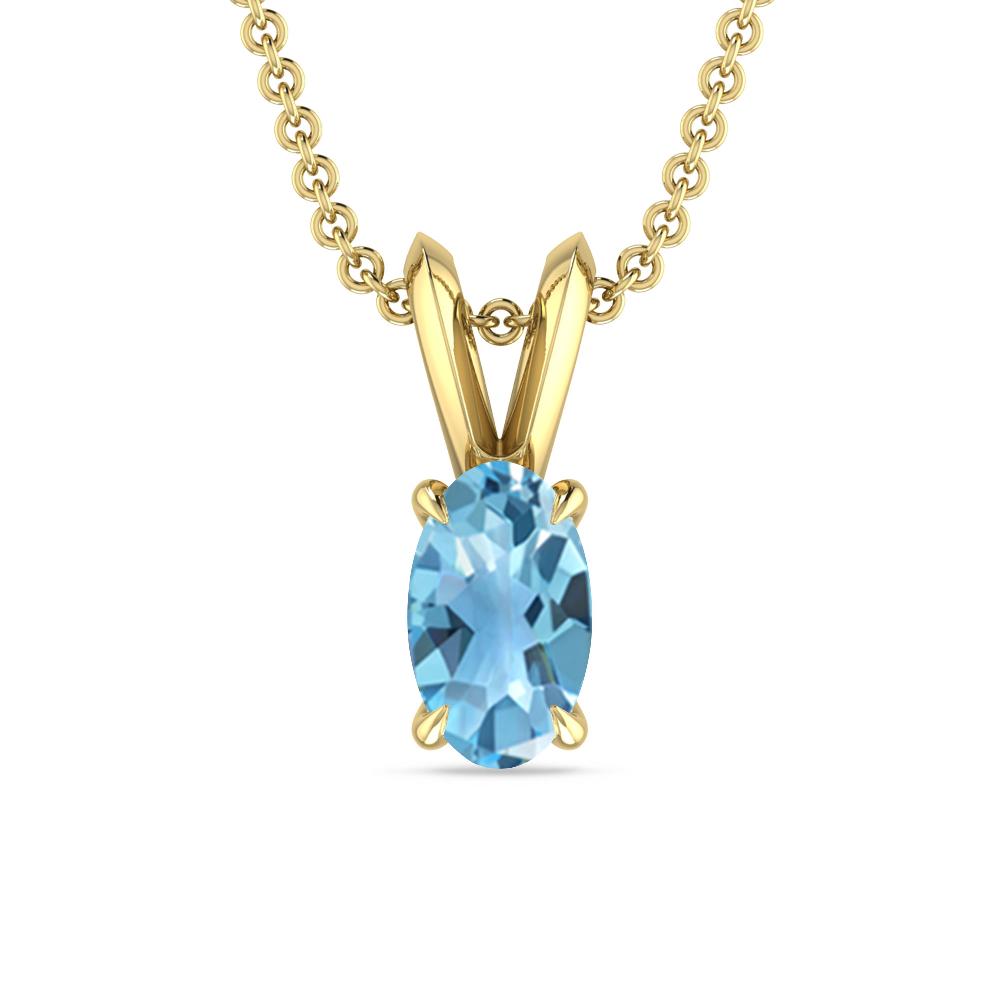 Yellow Gold - Blue Topaz