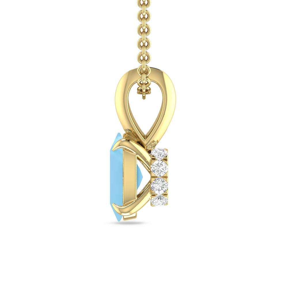 Yellow Gold - Blue Topaz