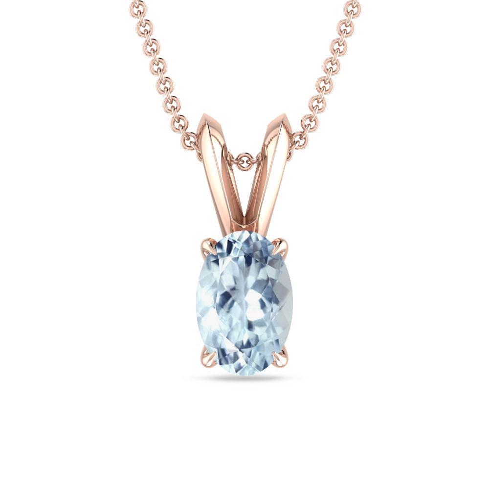 Rose Gold - Aquamarine
