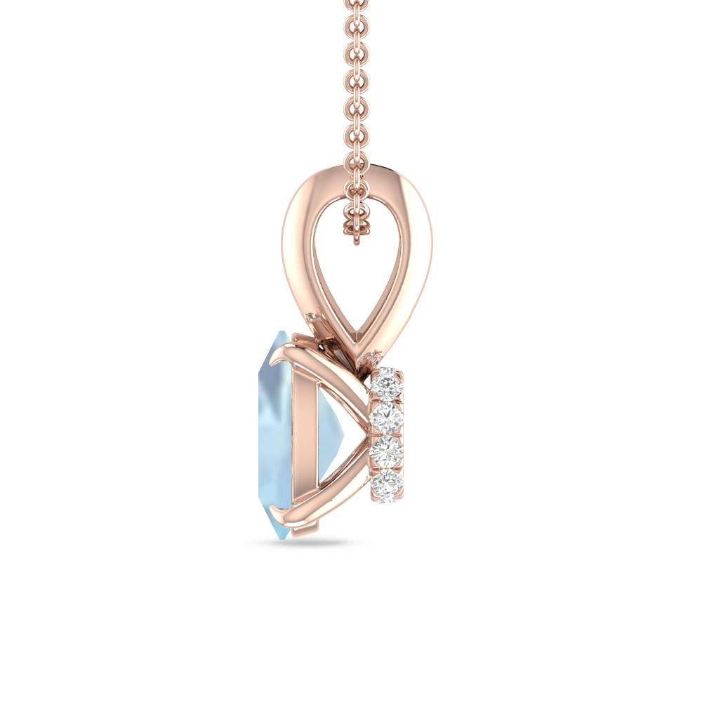 Rose Gold - Aquamarine