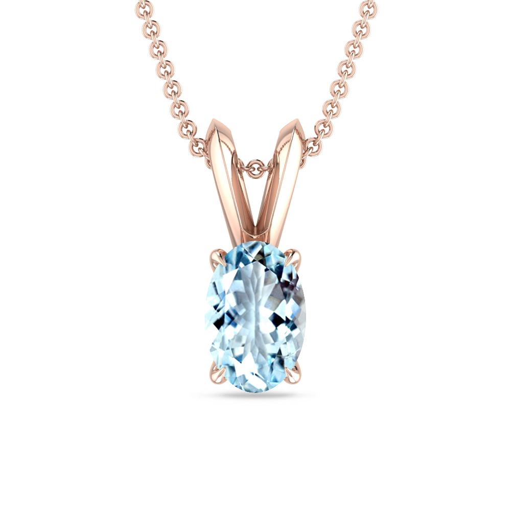 Rose Gold - Aquamarine