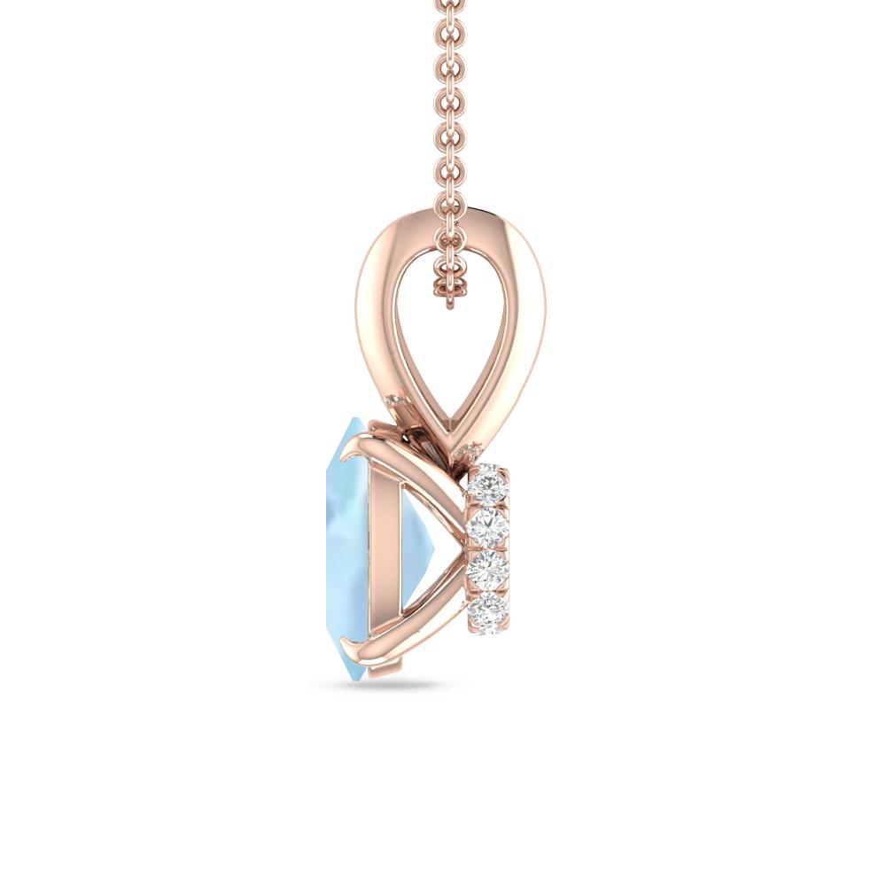 Rose Gold - Aquamarine