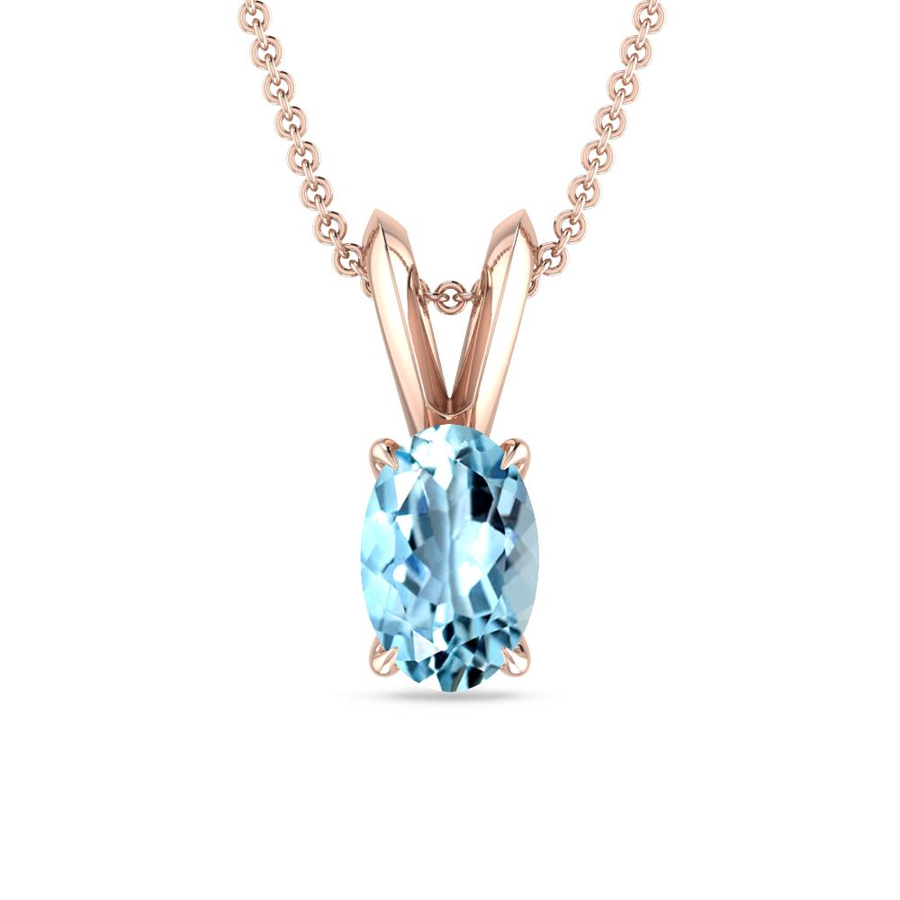 Rose Gold - Aquamarine