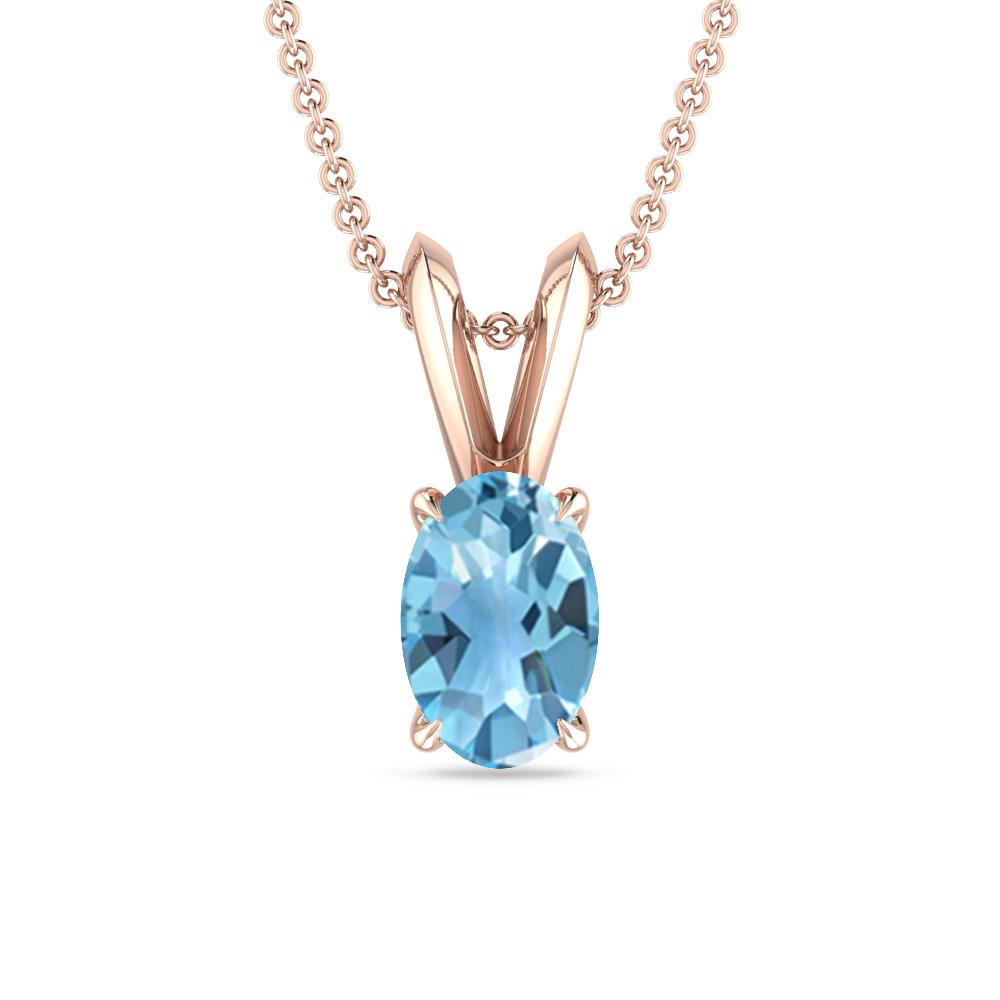 Rose Gold - Blue Topaz