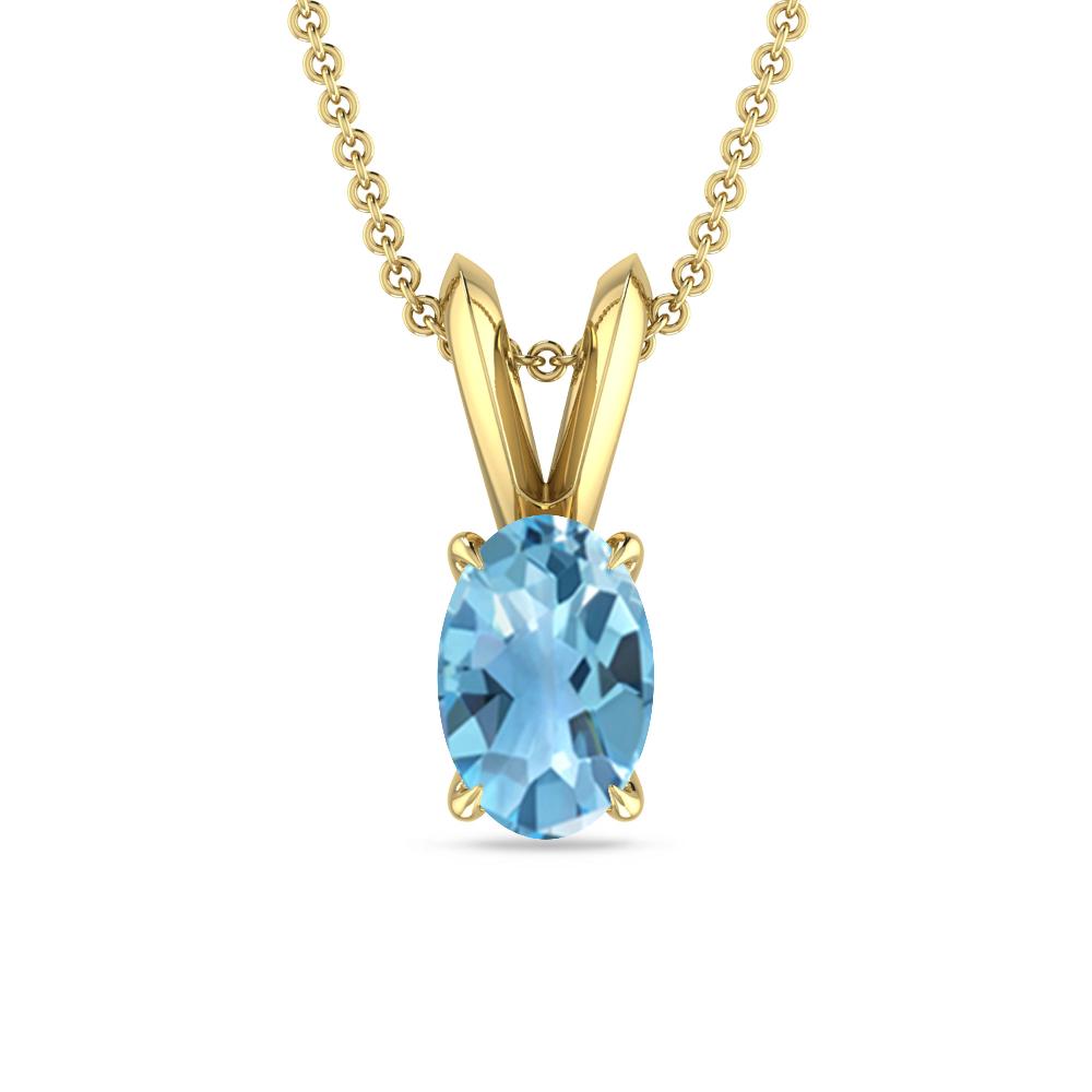 Yellow Gold - Blue Topaz