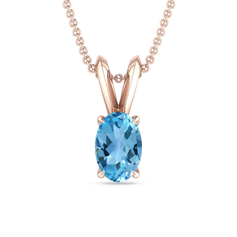 Rose Gold - Blue Topaz