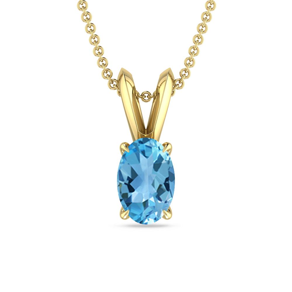 Yellow Gold - Blue Topaz