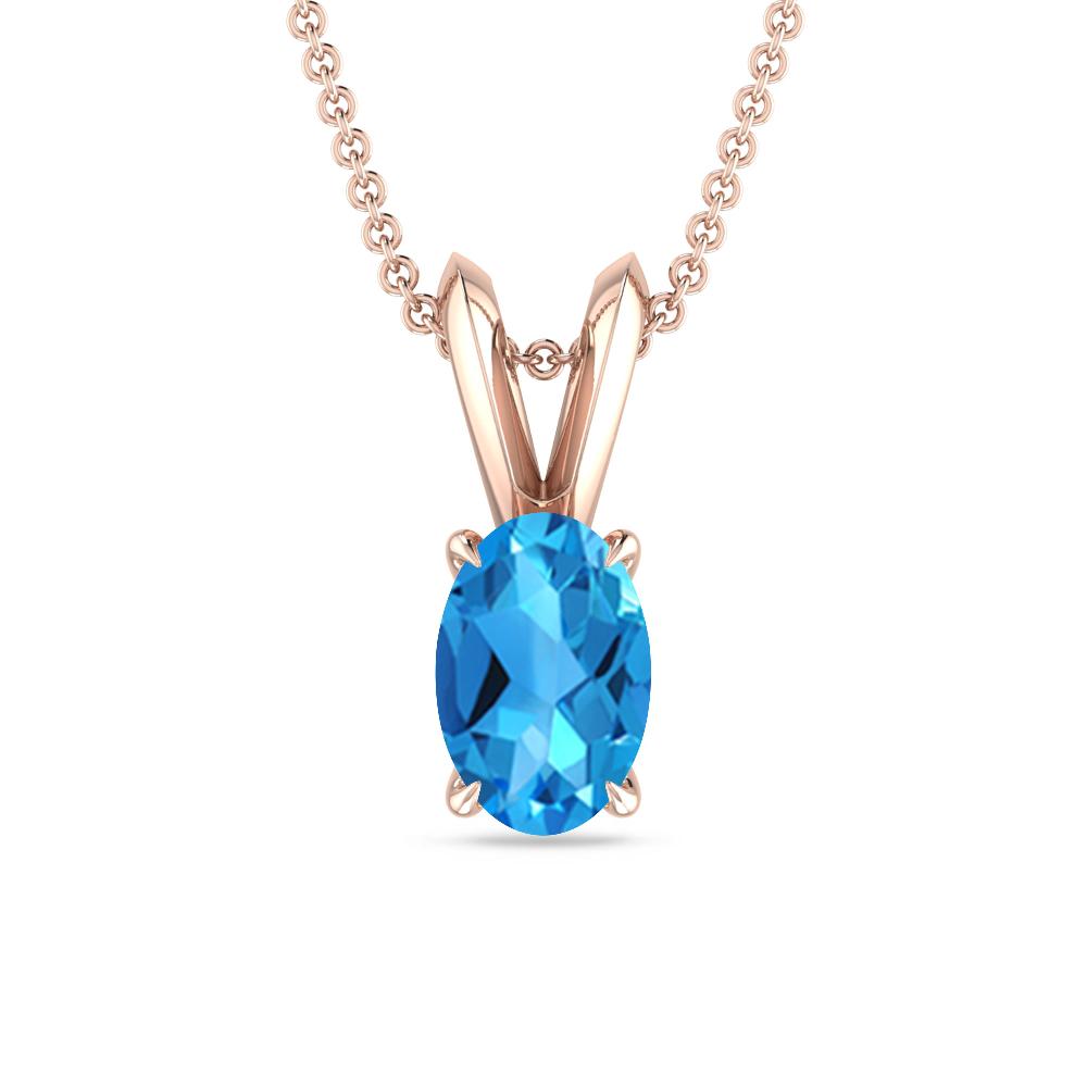 Rose Gold - Blue Topaz
