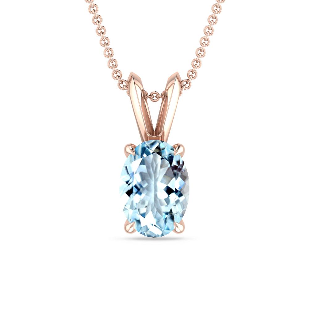 Rose Gold - Aquamarine