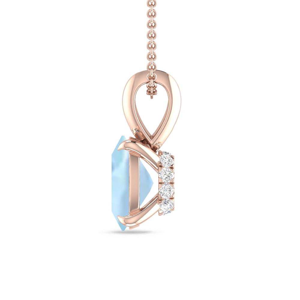 Rose Gold - Aquamarine