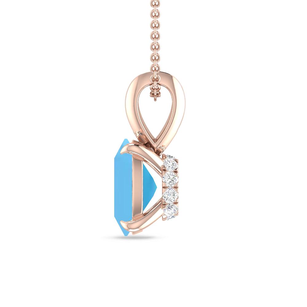 Rose Gold - Blue Topaz