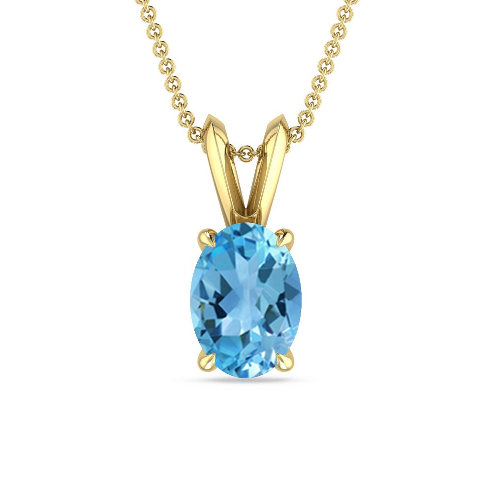 Yellow Gold - Blue Topaz