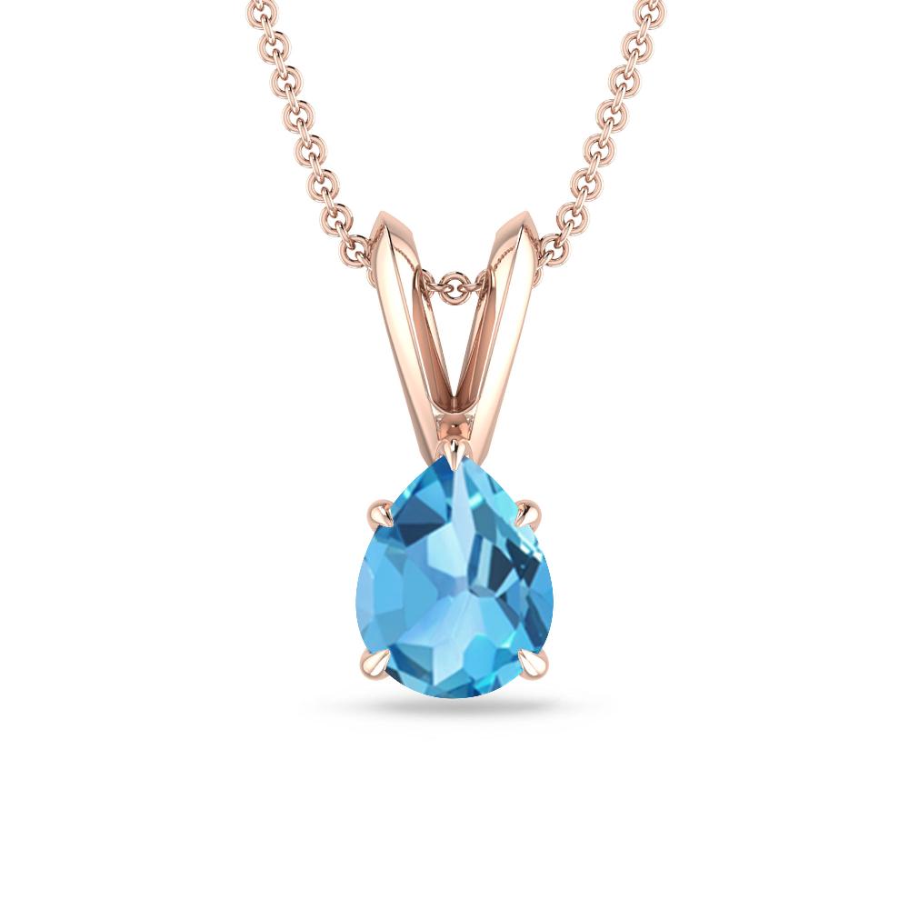 Rose Gold - Blue Topaz