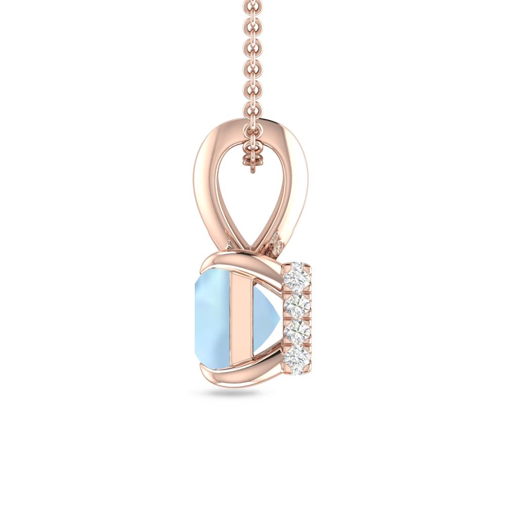Rose Gold - Aquamarine