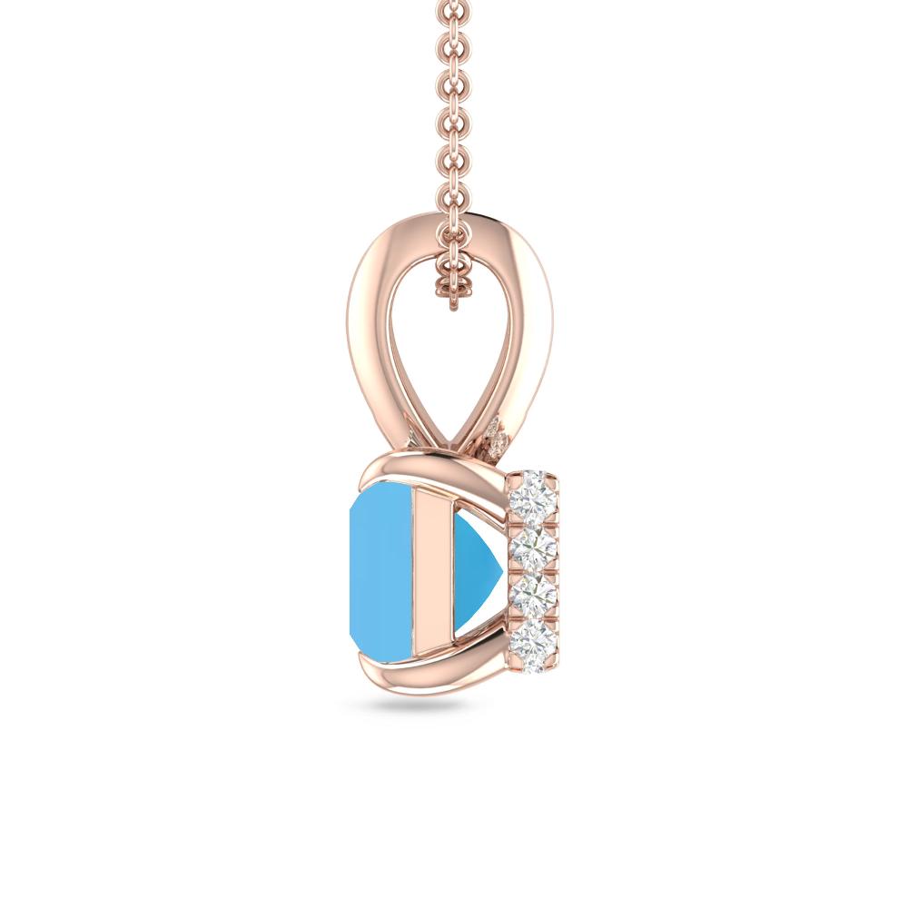 Rose Gold - Blue Topaz