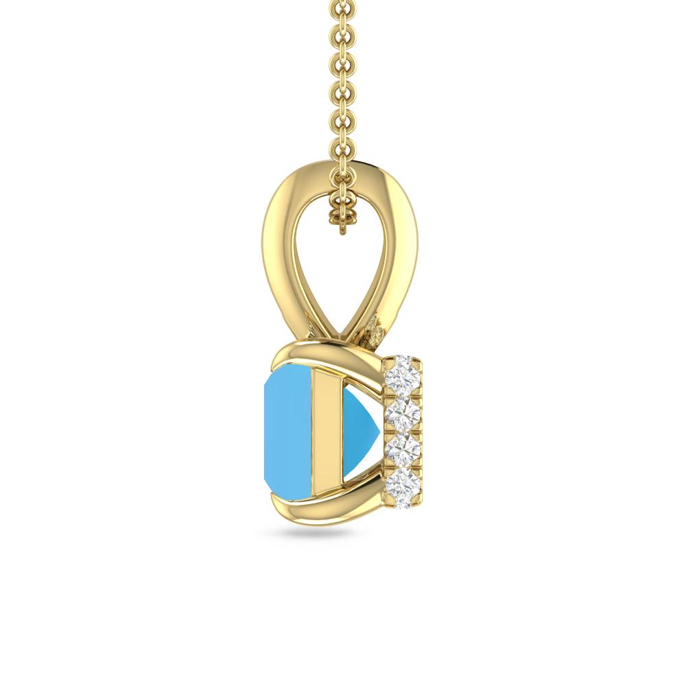 Yellow Gold - Blue Topaz